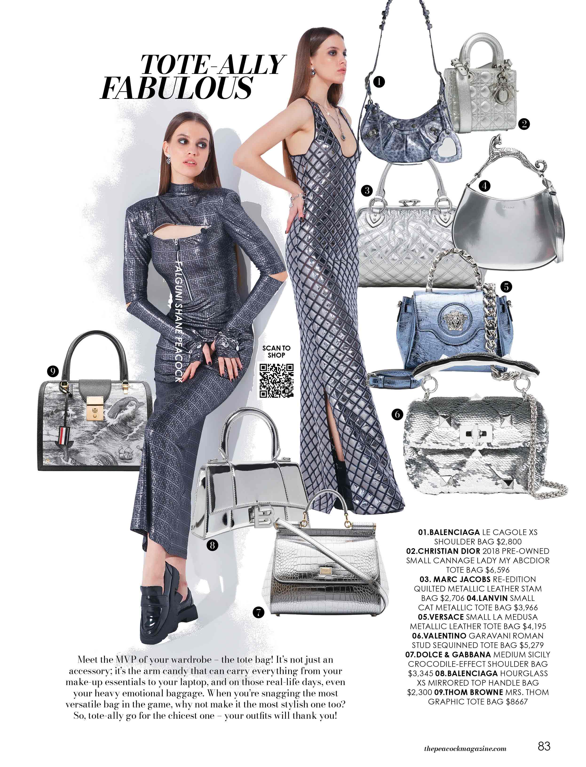 Tote-ally Fabulous -fashion-layout-the-peacock-magazine-aniversery-issue-2024